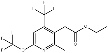 Ethyl 2-methyl-6-(trifluoromethoxy)-4-(trifluoromethyl)pyridine-3-acetate,1361789-70-9,结构式