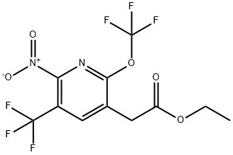 Ethyl 2-nitro-6-(trifluoromethoxy)-3-(trifluoromethyl)pyridine-5-acetate Struktur