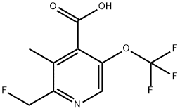 2-(Fluoromethyl)-3-methyl-5-(trifluoromethoxy)pyridine-4-carboxylic acid,1361793-37-4,结构式