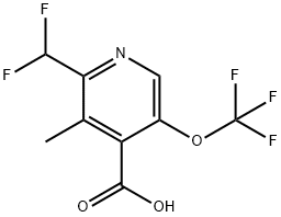 2-(Difluoromethyl)-3-methyl-5-(trifluoromethoxy)pyridine-4-carboxylic acid Structure