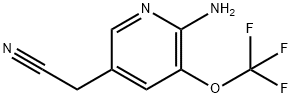 2-Amino-3-(trifluoromethoxy)pyridine-5-acetonitrile Struktur