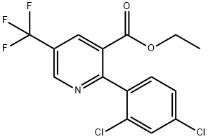 Ethyl 2-(2,4-dichlorophenyl)-5-(trifluoromethyl)nicotinate,1361807-59-1,结构式