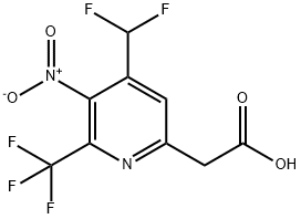 4-(Difluoromethyl)-3-nitro-2-(trifluoromethyl)pyridine-6-acetic acid,1361809-22-4,结构式