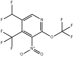 5-(Difluoromethyl)-3-nitro-2-(trifluoromethoxy)-4-(trifluoromethyl)pyridine 结构式