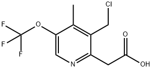 3-(Chloromethyl)-4-methyl-5-(trifluoromethoxy)pyridine-2-acetic acid,1361818-75-8,结构式