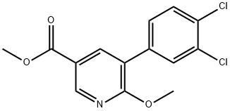Methyl 5-(3,4-dichlorophenyl)-6-methoxynicotinate,1361823-83-7,结构式