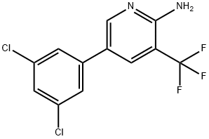2-Amino-5-(3,5-dichlorophenyl)-3-(trifluoromethyl)pyridine 化学構造式