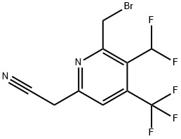 2-(Bromomethyl)-3-(difluoromethyl)-4-(trifluoromethyl)pyridine-6-acetonitrile Structure
