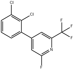 4-(2,3-Dichlorophenyl)-2-fluoro-6-(trifluoromethyl)pyridine 结构式