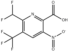 2-(Difluoromethyl)-5-nitro-3-(trifluoromethyl)pyridine-6-carboxylic acid 结构式