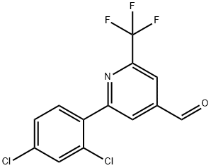 2-(2,4-Dichlorophenyl)-6-(trifluoromethyl)isonicotinaldehyde Struktur