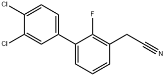 (3',4'-Dichloro-2-fluoro-biphenyl-3-yl)-acetonitrile Struktur