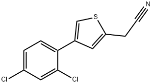4-(2,4-Dichlorophenyl)thiophene-2-acetonitrile,1361874-23-8,结构式