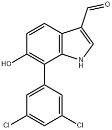 7-(3,5-Dichlorophenyl)-6-hydroxyindole-3-carboxaldehyde Structure