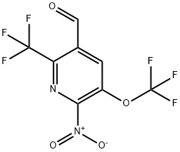 2-Nitro-3-(trifluoromethoxy)-6-(trifluoromethyl)pyridine-5-carboxaldehyde,1361901-83-8,结构式