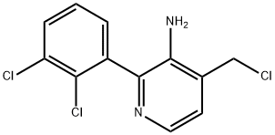 3-Amino-4-(chloromethyl)-2-(2,3-dichlorophenyl)pyridine,1361907-54-1,结构式