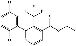 Ethyl 2-(2,5-dichlorophenyl)-3-(trifluoromethyl)isonicotinate,1361909-03-6,结构式