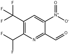 2-(Difluoromethyl)-5-nitro-3-(trifluoromethyl)pyridine-6-carboxaldehyde Struktur