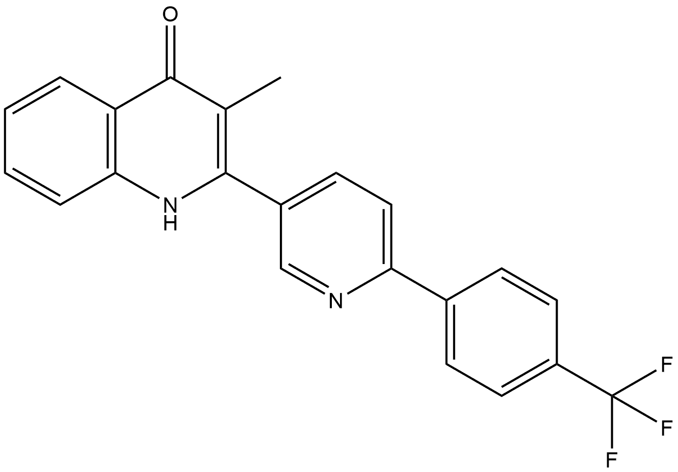 3-Methyl-2-(6-(4-(trifluoromethyl)phenyl)pyridin-3-yl)quinolin-4(1H)-one Structure