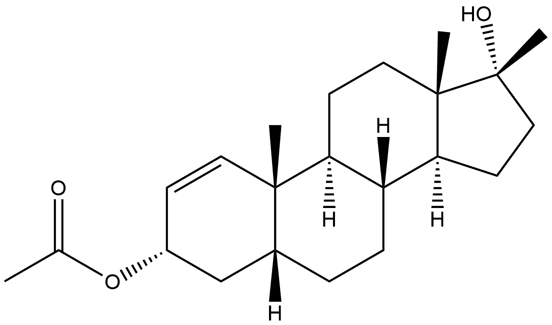 Androst-1-ene-3,17-diol, 17-methyl-, 3-acetate, (3α,5β,17α)- (9CI) Struktur