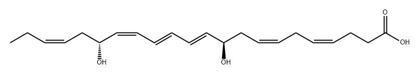 4,7,11,13,15,19-Docosahexaenoic acid, 10,17-dihydroxy-, (4Z,7Z,10R,11E,13E,15Z,17R,19Z)- Struktur