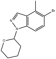 1H-Indazole, 5-bromo-4-methyl-1-(tetrahydro-2H-pyran-2-yl)- Struktur