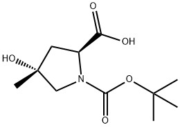 (2S,4R)-1-(叔丁氧基羰基)-4-羟基-4-甲基吡咯烷-2-羧酸,1365970-67-7,结构式