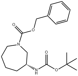 benzyl (R)-3-((tert-butoxycarbonyl)amino)azepane-1-carboxylate 结构式