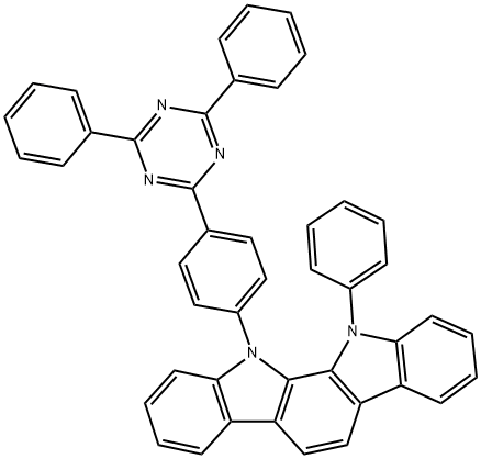 Indolo[2,3-a]carbazole, 11-[4-(4,6-diphenyl-1,3,5-triazin-2-yl)phenyl]-11,12-dihydro-12-phenyl-,1365999-65-0,结构式