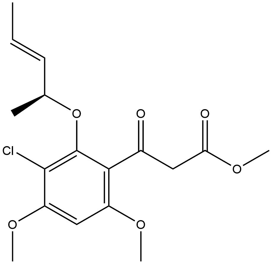 Benzenepropanoic acid, 3-chloro-4,6-dimethoxy-2-[(1-methyl-2-butenyl)oxy]-β-oxo-, methyl ester, [S-(E)]- (9CI)