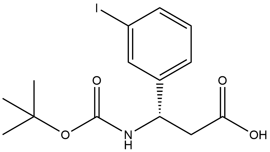 (3S)-3-[(tert-butoxycarbonyl)amino]-3-(3-iodophenyl)propanoic acid Structure