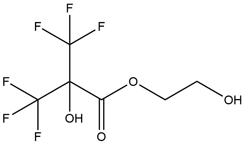 2-Hydroxyethyl 3,3,3-trifluoro-2-hydroxy-2-(trifluoromethyl)propanoate (ACI) Struktur
