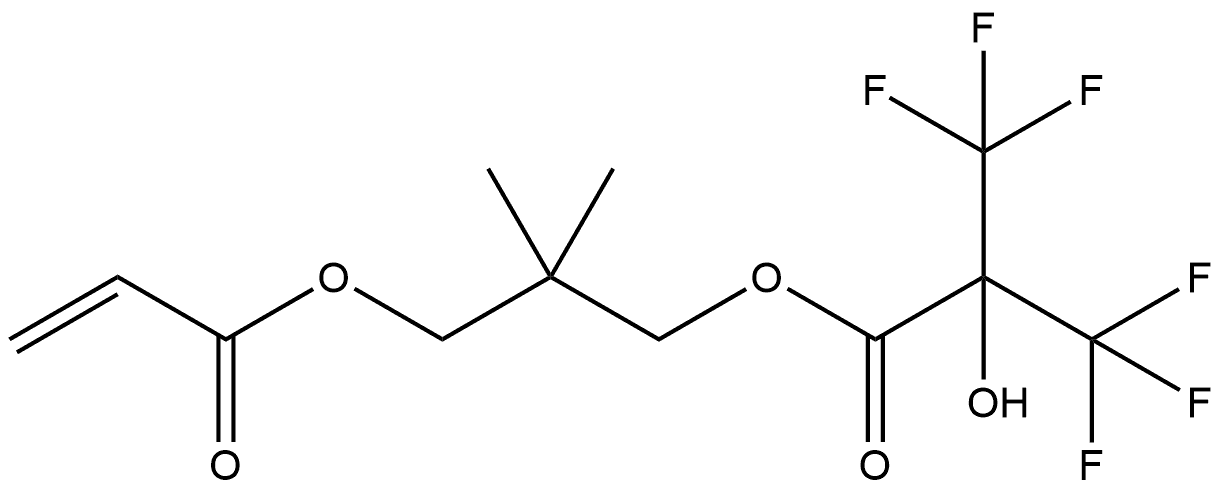 2,2-Dimethyl-3-[3,3,3-trifluoro-2-hydroxy-1-oxo-2-(trifluoromethyl)propoxy]propyl 2-propenoate (ACI) 化学構造式