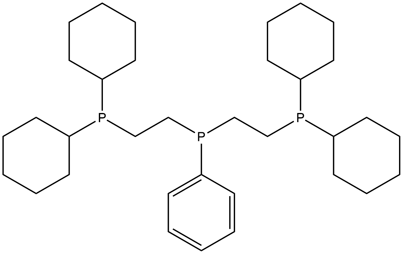 Phenylbis(2-(dicyclohexylphosphino)ethyl]phosphine Struktur
