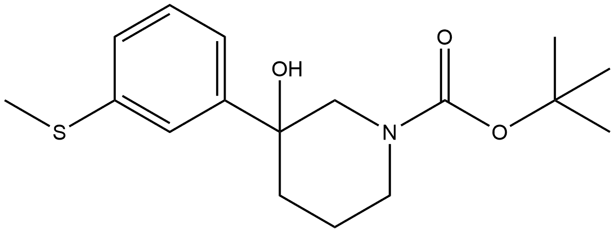 1,1-Dimethylethyl 3-hydroxy-3-[3-(methylthio)phenyl]-1-piperidinecarboxylate Struktur