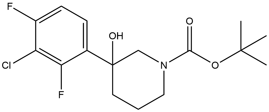 1,1-Dimethylethyl 3-(3-chloro-2,4-difluorophenyl)-3-hydroxy-1-piperidinecarbo...,1366849-77-5,结构式