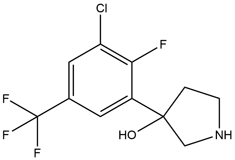 3-[3-Chloro-2-fluoro-5-(trifluoromethyl)phenyl]-3-pyrrolidinol 化学構造式
