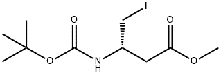 Butanoic acid, 3-[[(1,1-dimethylethoxy)carbonyl]amino]-4-iodo-, methyl ester, (3S)- Structure