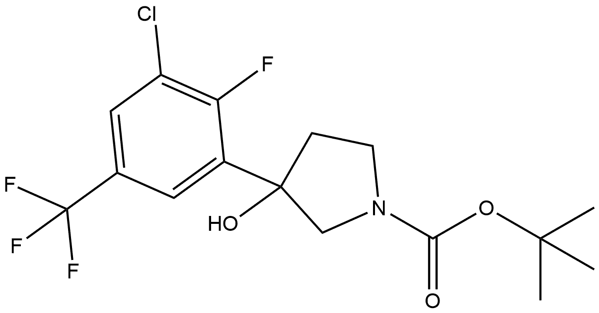 1,1-Dimethylethyl 3-[3-chloro-2-fluoro-5-(trifluoromethyl)phenyl]-3-hydroxy-1... Structure