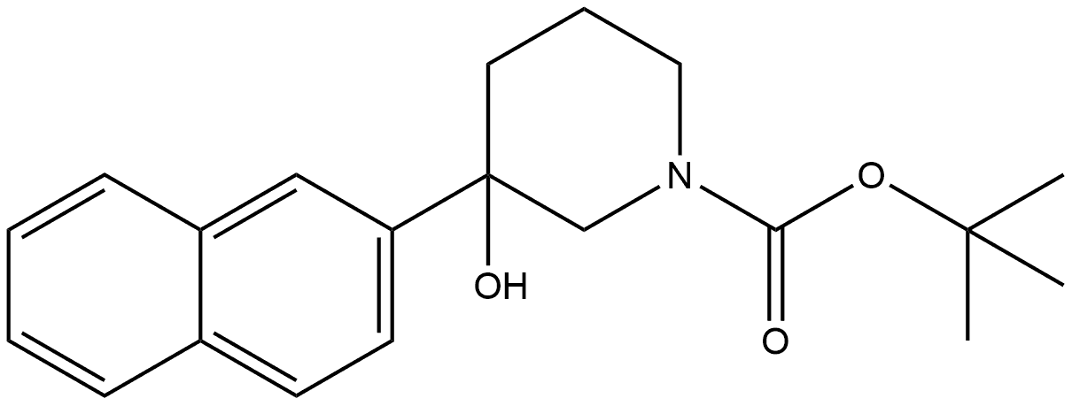 1,1-Dimethylethyl 3-hydroxy-3-(2-naphthalenyl)-1-piperidinecarboxylate 结构式