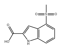 1H-Indole-2-carboxylic acid, 4-(methylsulfonyl)- Structure
