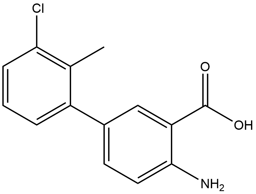2-氨基-5-(3-氯-2-甲基苯基)苯甲酸, 1368029-29-1, 结构式