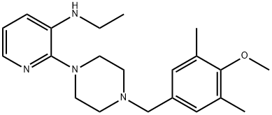 3-Pyridinamine, N-ethyl-2-[4-[(4-methoxy-3,5-dimethylphenyl)methyl]-1-piperazinyl]- Structure