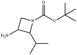 tert-Butyl 3-amino-2-isopropylazetidine-1-carboxylate Struktur