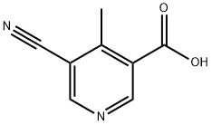 3-Pyridinecarboxylic acid, 5-cyano-4-methyl- 化学構造式