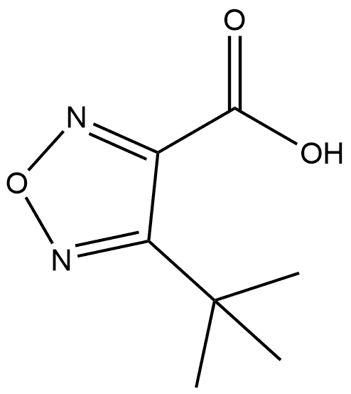 4-(1,1-Dimethylethyl)-1,2,5-oxadiazole-3-carboxylic acid 化学構造式