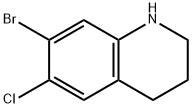 7-Bromo-6-chloro-1,2,3,4-tetrahydroquinoline 化学構造式