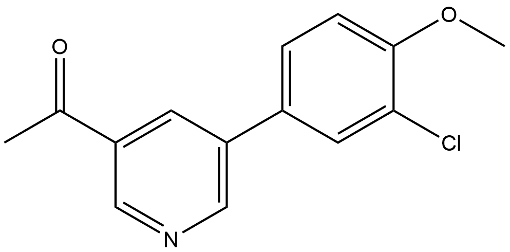 1-[5-(3-Chloro-4-methoxyphenyl)-3-pyridinyl]ethanone,1369164-30-6,结构式