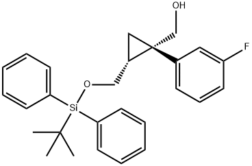 Cyclopropanemethanol, 2-[[[(1,1-dimethylethyl)diphenylsilyl]oxy]methyl]-1-(3-fluorophenyl)-, (1S,2R)-|(1S,2R)-2-[[[(1,1-二甲基乙基)二苯基硅烷基]氧基]甲基]-1-(3-氟苯基)环丙烷甲醇