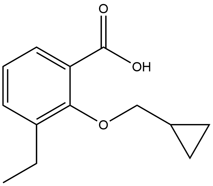 2-(Cyclopropylmethoxy)-3-ethylbenzoic acid,1369785-11-4,结构式